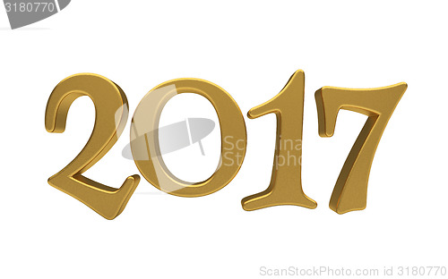 Image of Gold 2017 lettering isolated