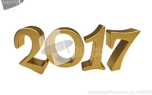 Image of Gold 2017 lettering isolated