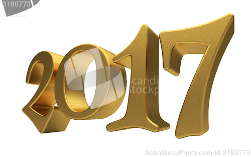 Image of Gold 2017 lettering isolated