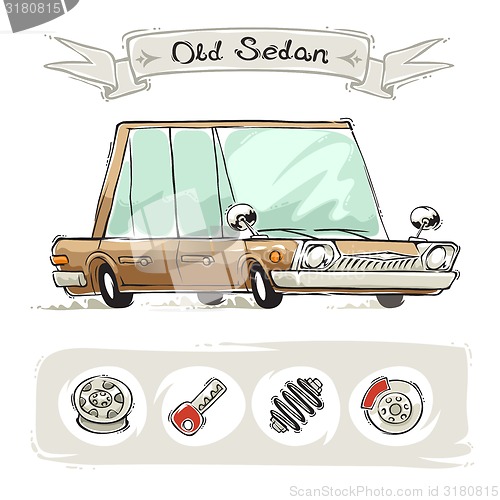 Image of Old Cartoon Sedan Set