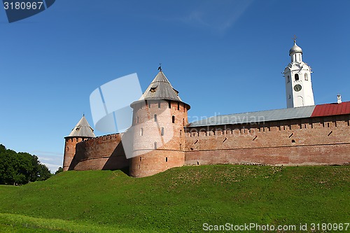 Image of  View of the fortress wall of the Novgorod Kremlin