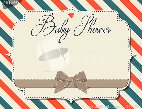 Image of customizable baby shower invitation in retro style