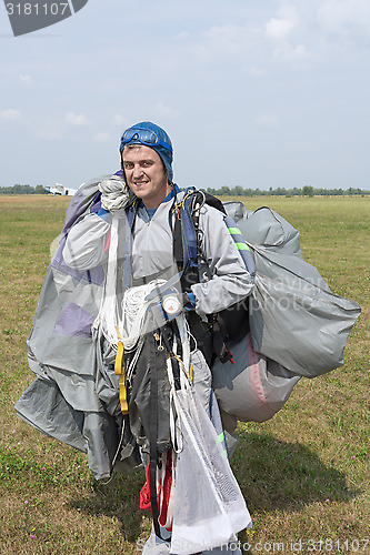 Image of Skydiver after landing.