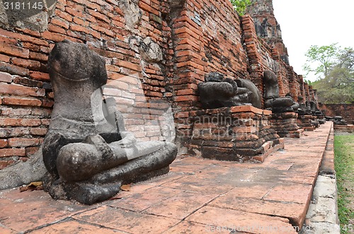 Image of Ruin Buddha statues at Ayudhya, Thailand