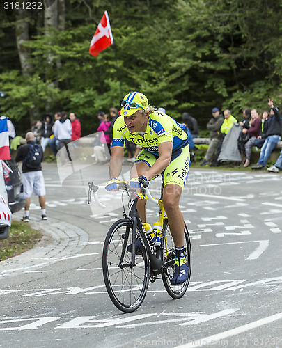 Image of Oleg Thinkov Riding a Bicycle on Le Markstein