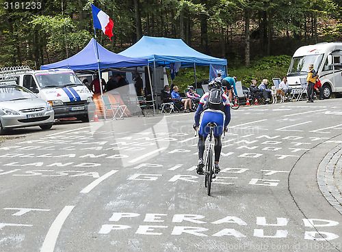 Image of Amateur Cyclist on the Road of Le Tour de France