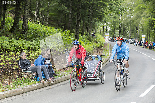 Image of Family on the Road of Le Tour de France