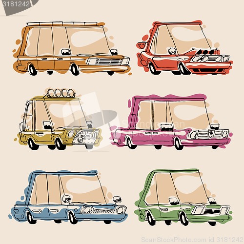 Image of Retro Cartoon Cars Set