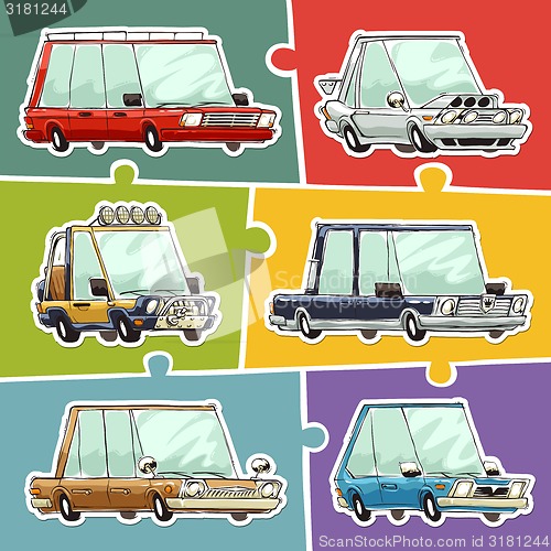 Image of Cartoon Cars Stickers Set