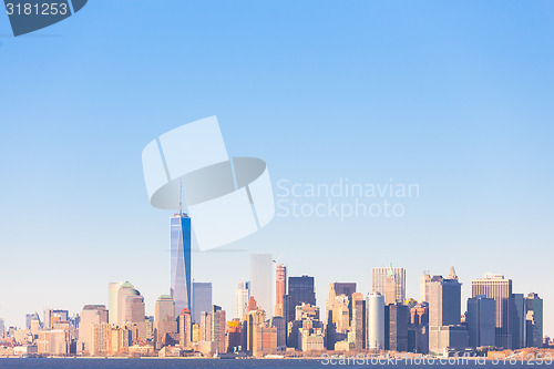 Image of New York City Manhattan downtown skyline.
