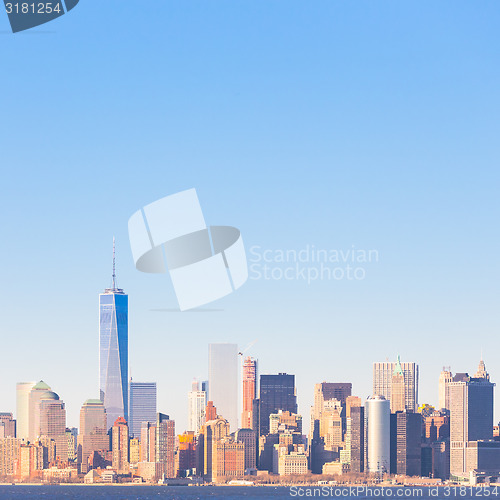 Image of New York City Manhattan downtown skyline.