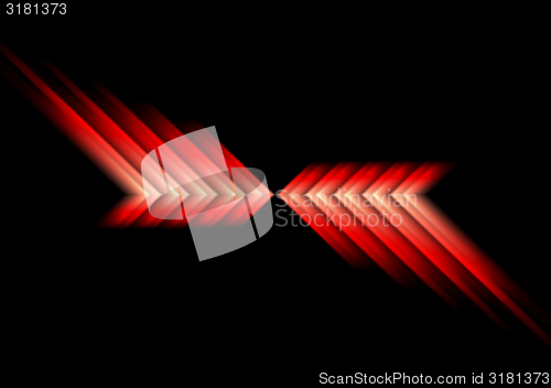 Image of Glow red arrows abstract background