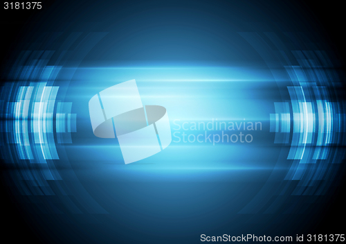 Image of Abstract blue hi-tech background