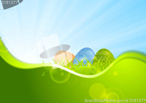 Image of Easter background with wave and sunshine