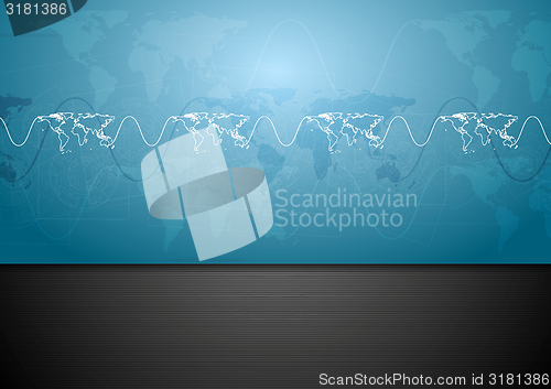 Image of Abstract blue tech corporate design