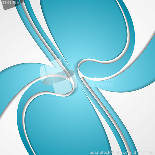 Image of Abstract blue corporate wavy pattern design