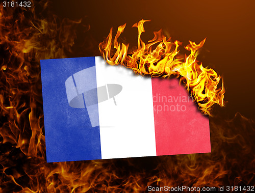 Image of Flag burning - France