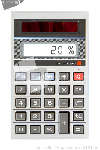 Image of Old calculator showing a percentage - 20 percent
