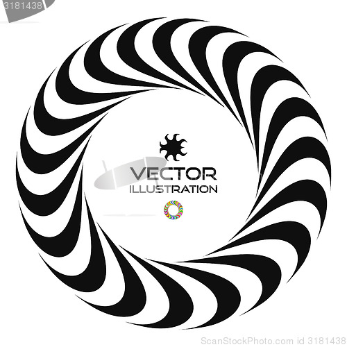 Image of Black and white vector illustration of 3d ring. Vector template.