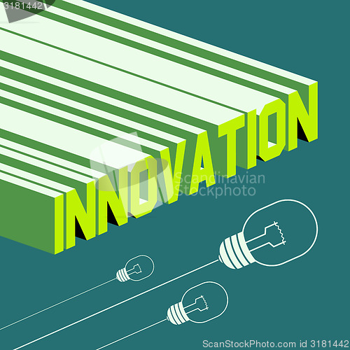 Image of Innovation word. Abstract background with 3D-effect. Vector file