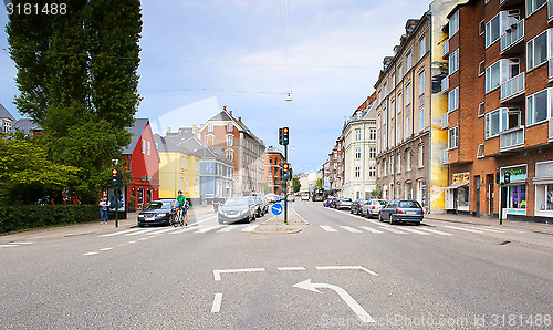 Image of COPENHAGEN, DENMARK - JULY 3, 2014: Street in Copenhagen