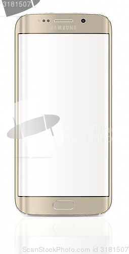 Image of Gold Platinum Smartphone edge with blank screen