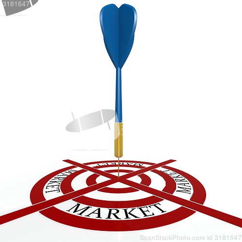 Image of Dart board with market