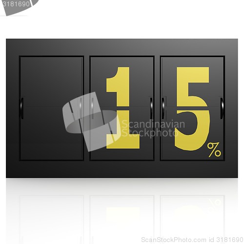 Image of Airport display board 15 percent