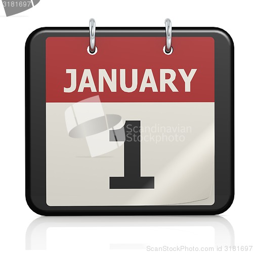 Image of January 1, New Year day calendar