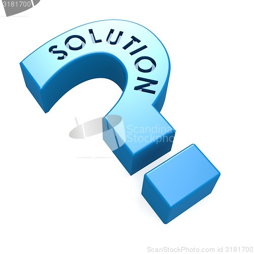 Image of Blue solution isolated question mark