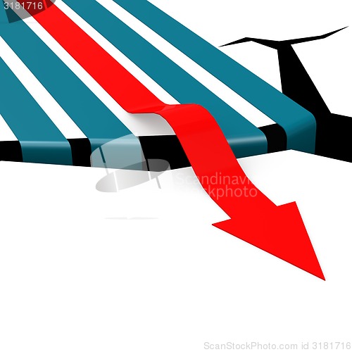 Image of Arrow over the cliff