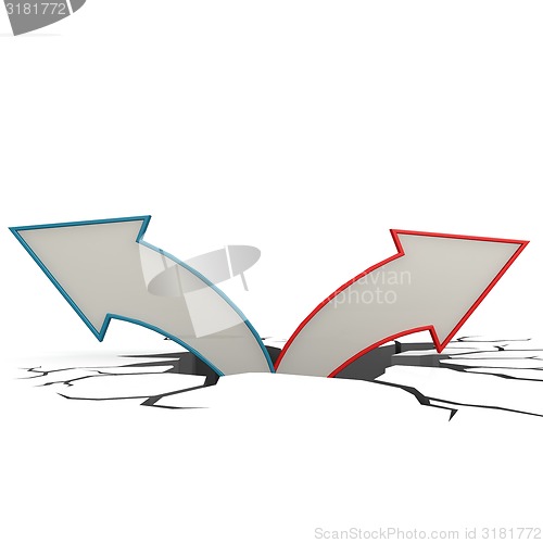 Image of Curve arrow up blue red