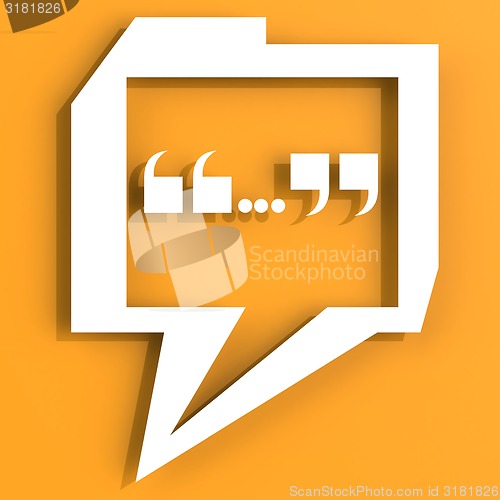 Image of Speech bubble with orange color background