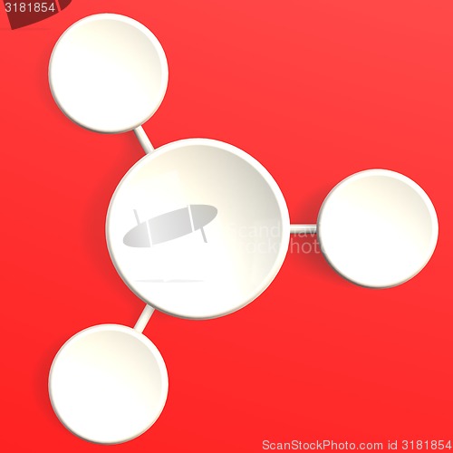 Image of White diagram with red background