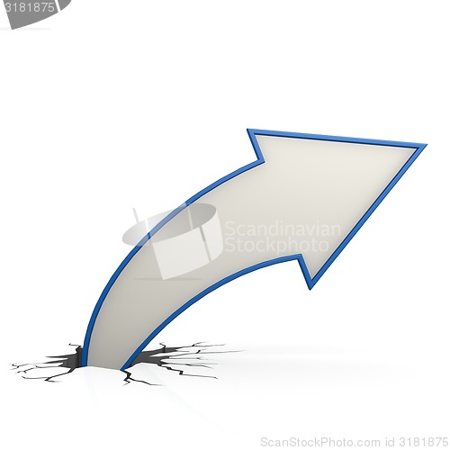 Image of Curve arrow up blue