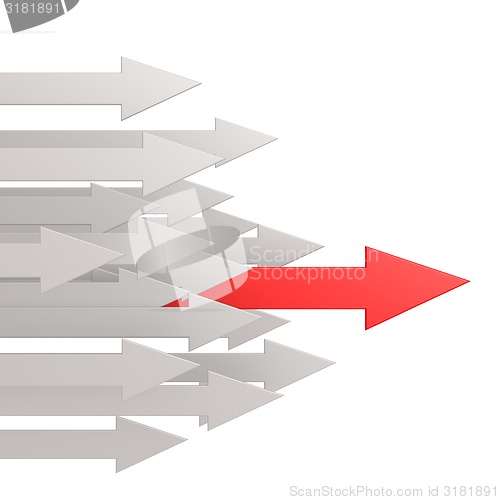 Image of Red leading arrow