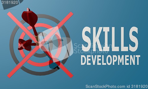 Image of Dart board blue skills development