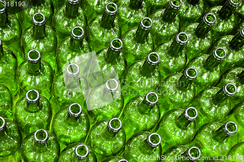 Image of Green glass bottles