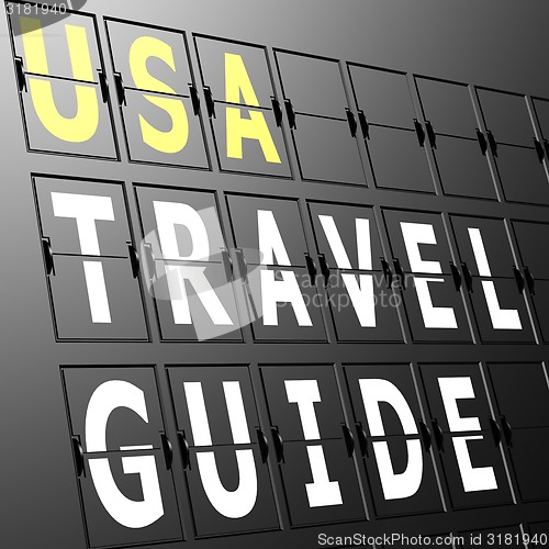 Image of Airport display USA travel guide