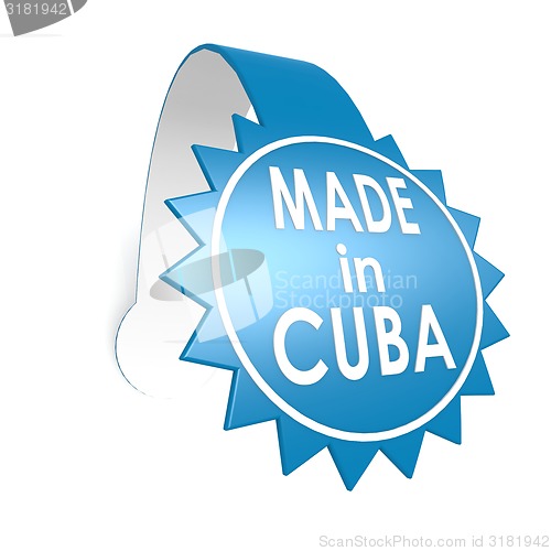 Image of Blue label made in Cuba