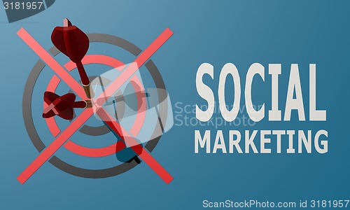 Image of Dart board blue social marketing