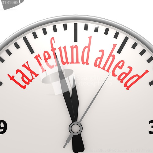 Image of Tax refund ahead clock