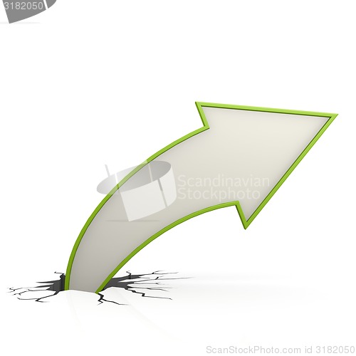 Image of Curve arrow up green