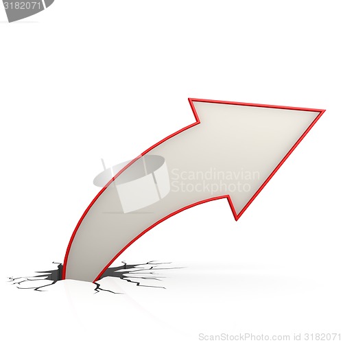 Image of Curve arrow up red