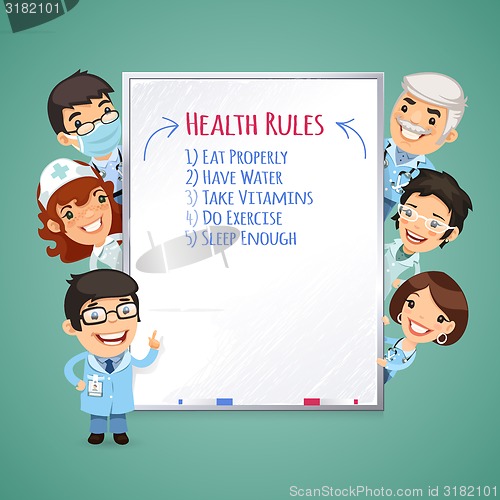 Image of Doctors Presenting White Board