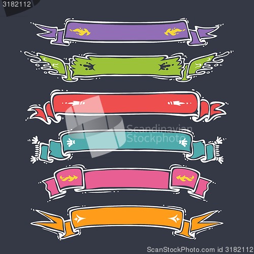 Image of Cartoon Ribbons Set