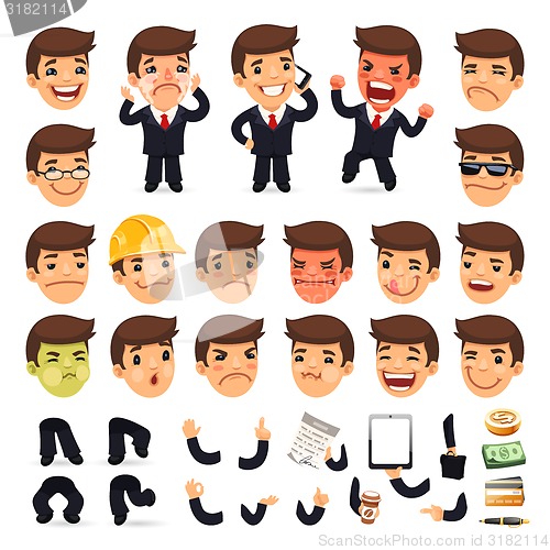 Image of Set of Cartoon Businessman Character for Your Design