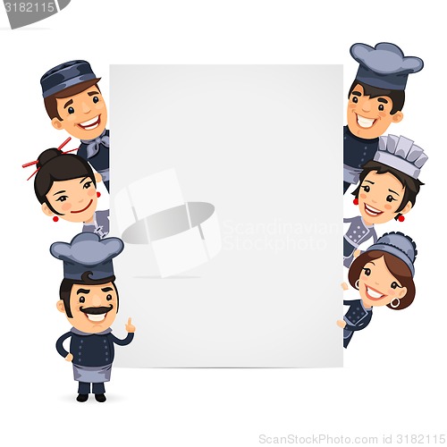Image of Chefs Presenting Empty Vertical Banner