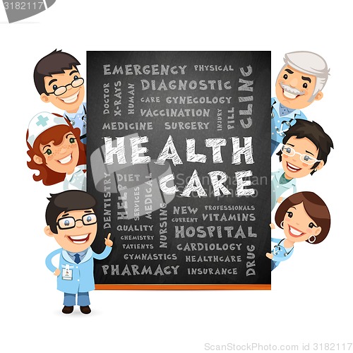 Image of Doctors Presenting Health Care Poster