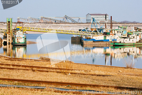 Image of Ships moored at a shipyard